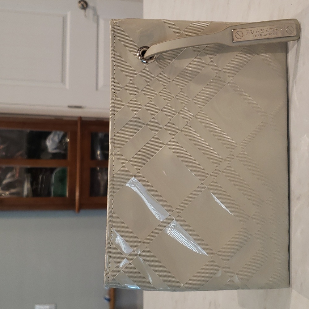 Burberry Beige Patent Leather Pouch